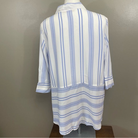 NWOT Soft Surroundings Large petite Stripe Button Down Long Sleeve Shirt - Picture 2 of 9